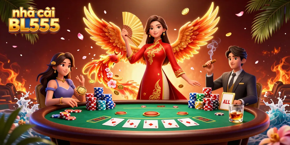 Experience thrilling action with nhà cái BL555 featuring vibrant poker and casino elements bursting with energy.