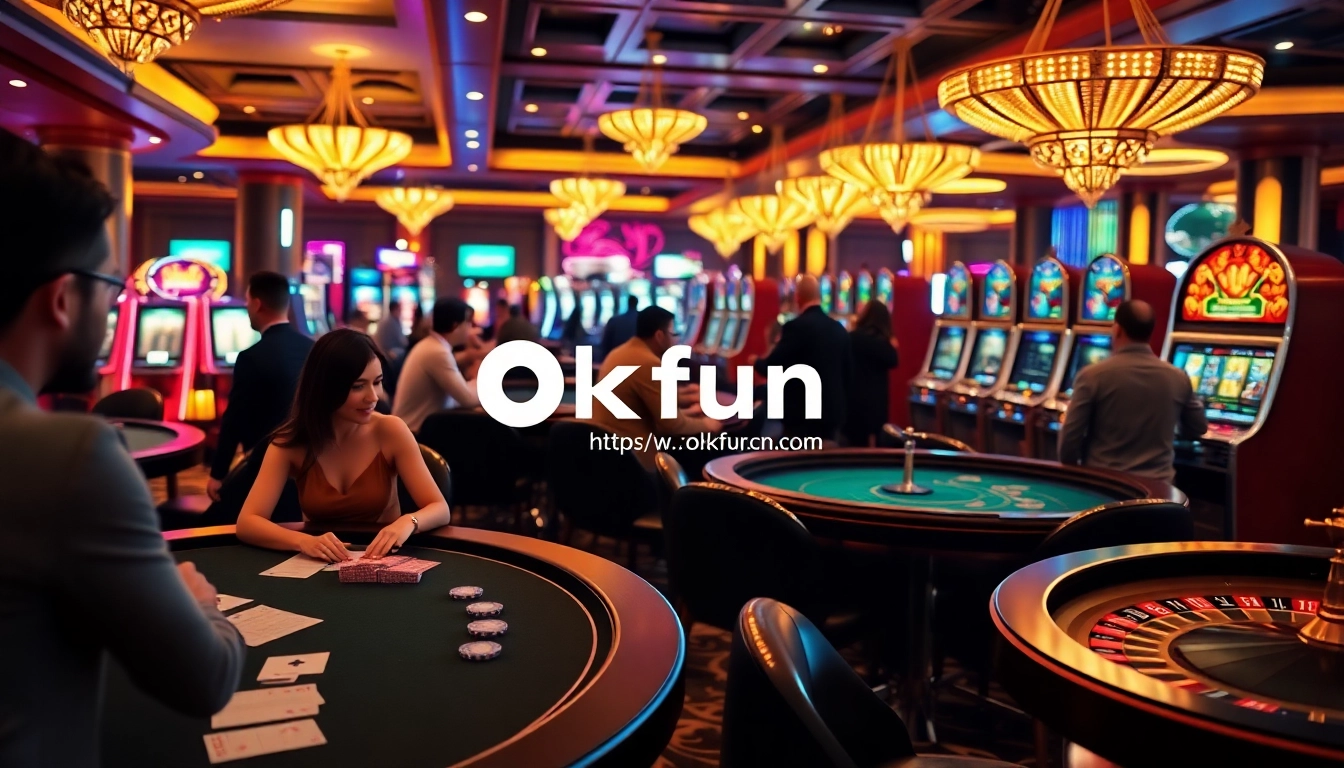 Players engaging in gambling at a luxurious casino table showcasing https://okfun.cn.com/ online elements