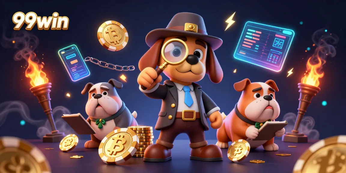 Discover thrilling gaming with 99win’s vibrant 3D illustration mastering poker clues and crypto elements.