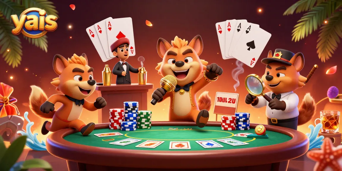 yais showcases a vibrant casino scene with hyenas, poker elements, and energy-filled atmosphere