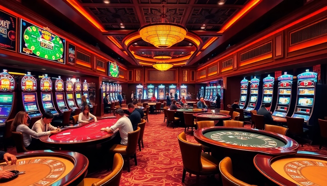 Excited players engaging with roulette and card tables at 88 CLB casino.