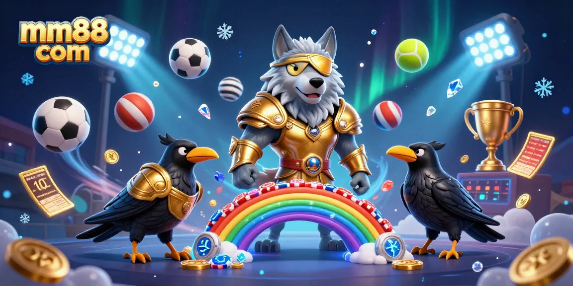 Engage in thrilling gaming with mm88 com, where Odin and ravens guard the casino bridge.