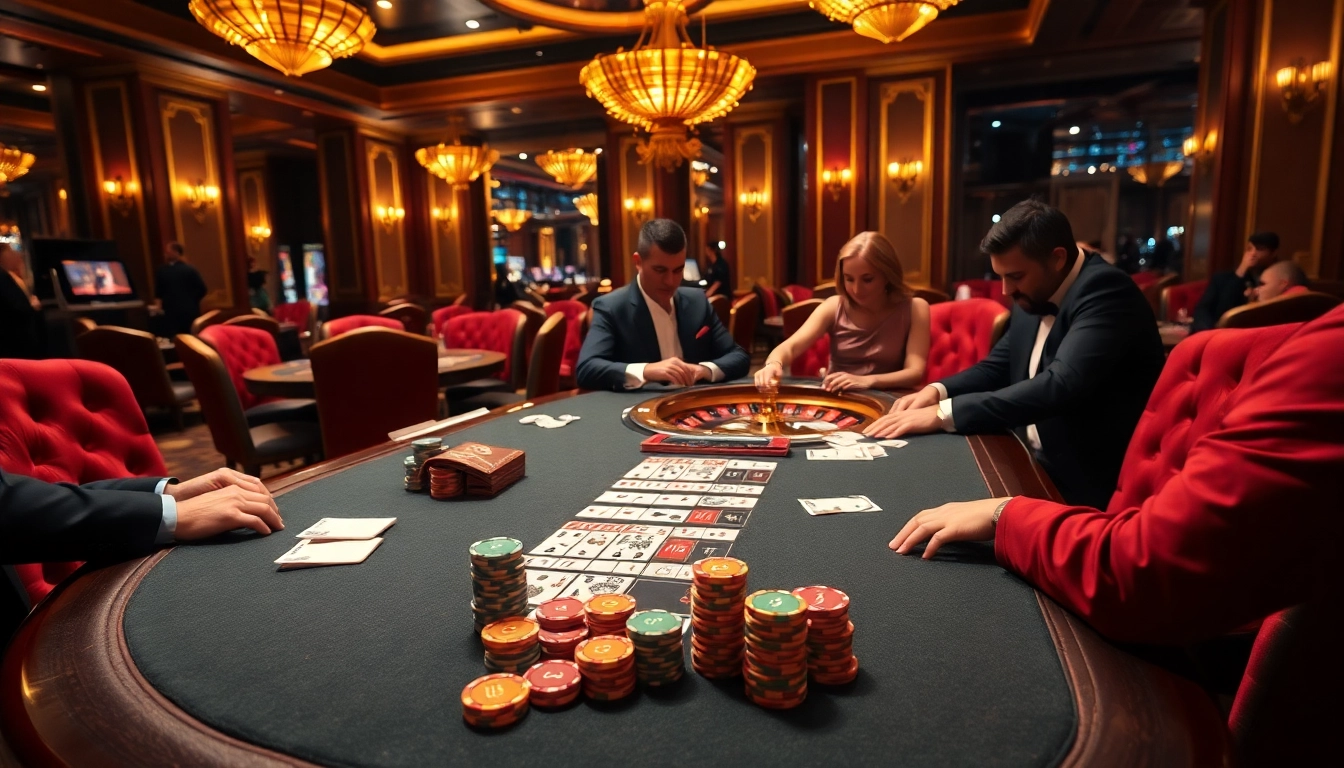 Experience high-stakes action at the luxury MV66-themed casino table with poker chips and cards.