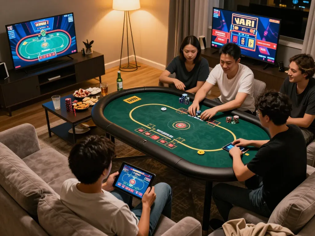 Engaging gameplay scene showcasing game đánh bài đổi thưởng in a cozy setting.