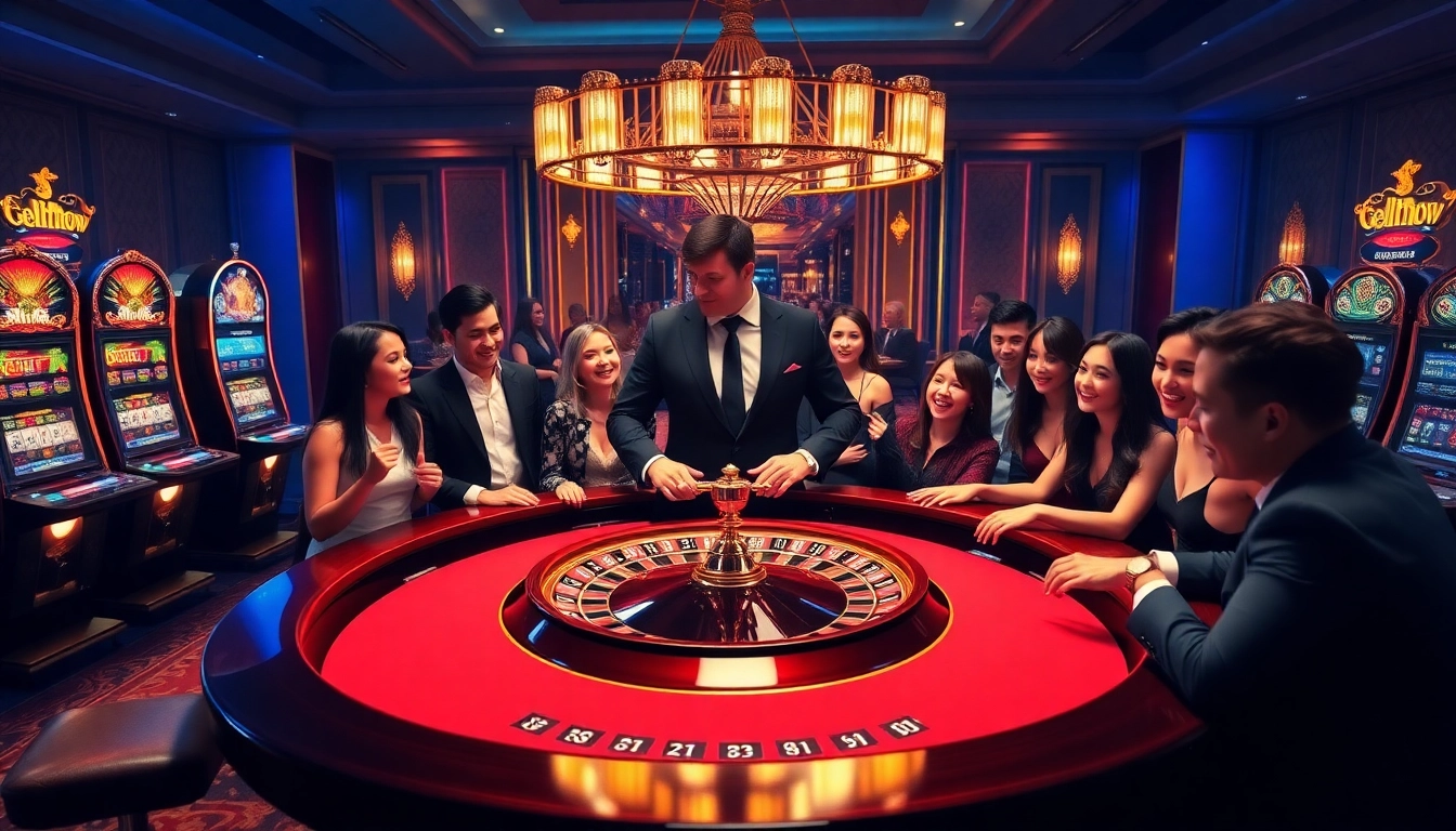 Excited players at a luxurious roulette table embodying the thrilling experience of 888now gambling.