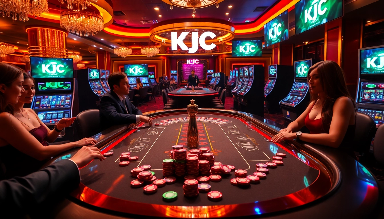 Experience high-stakes gaming at Tập đoàn KJC's luxurious casino atmosphere.
