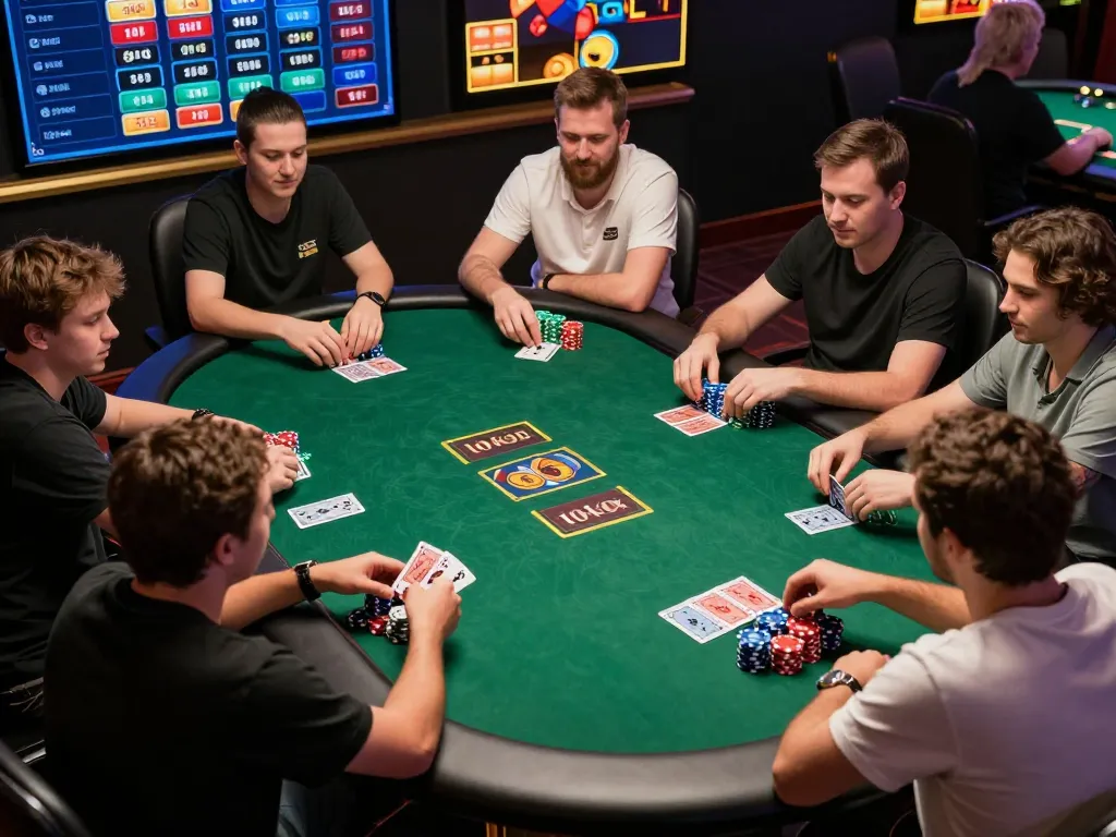 Engaging online poker game on rikvip showcasing active gameplay with animated cards and colorful chips