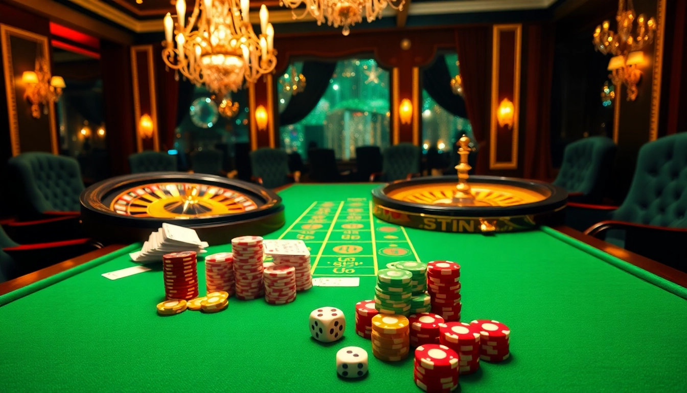 Experience the thrill of gaming at 8kbettt.co with a luxurious casino poker table and enticing roulette wheel.