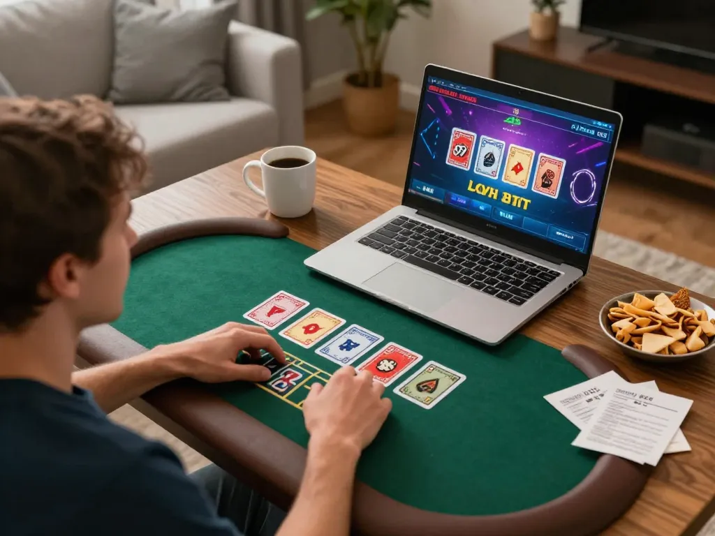 Engage in dynamic online gaming at https://tr88.golf/ with live dealer action on laptop.