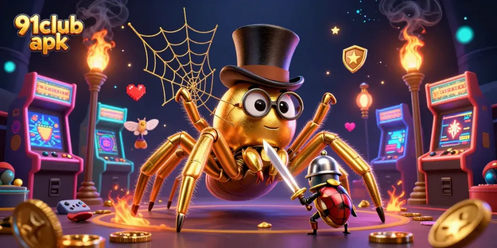 Engage with the 91club apk in an exciting gaming scene featuring enchanting characters and vibrant casino elements.