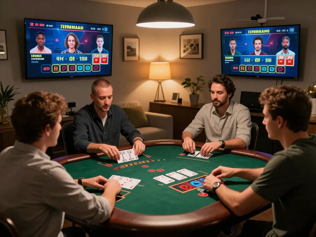Players enjoy an engaging live dealer blackjack game with FLY88 at home, showcasing dynamic gameplay.