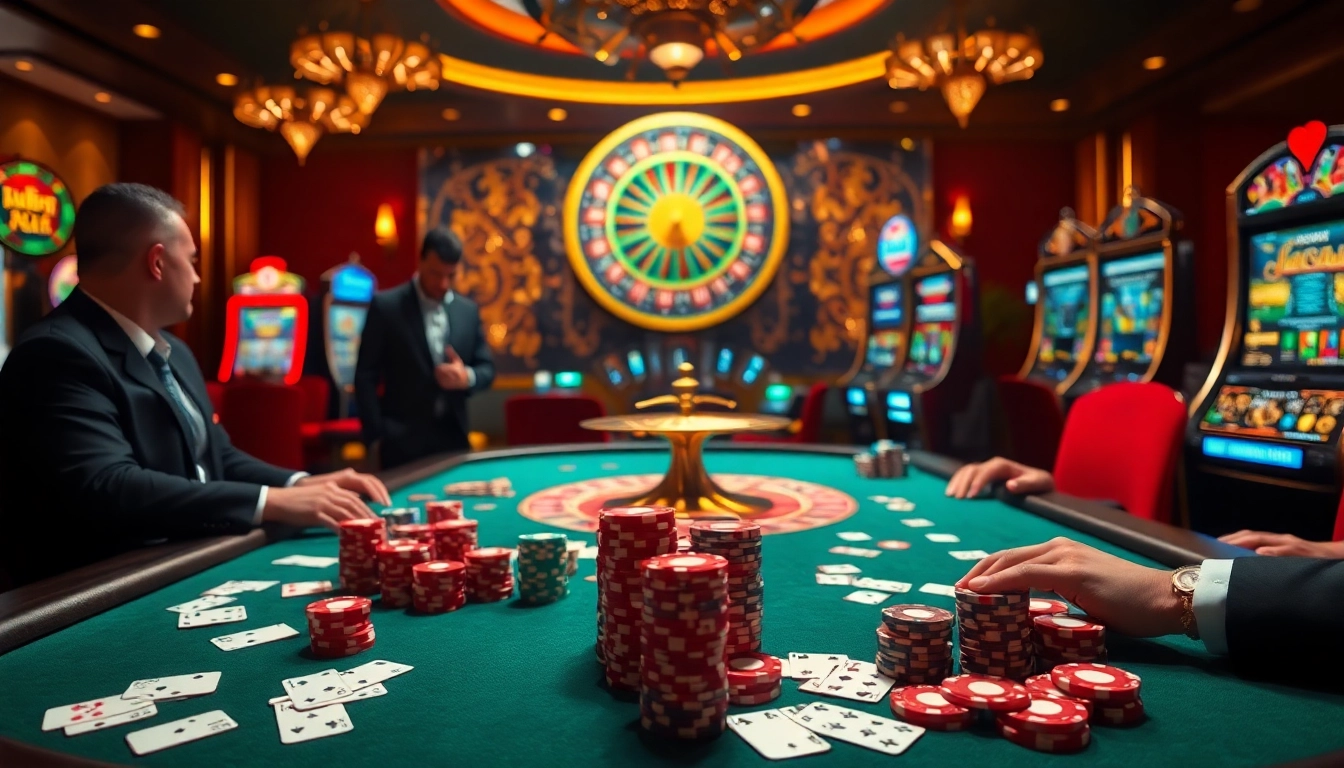 Experience the thrilling atmosphere of 6FF with professional dealers and vibrant poker tables.