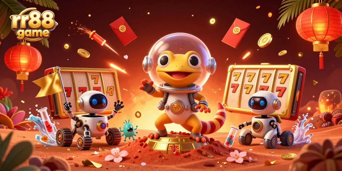 Experience exhilarating wins in rr88 game with a vibrant casino scene featuring space-themed characters.