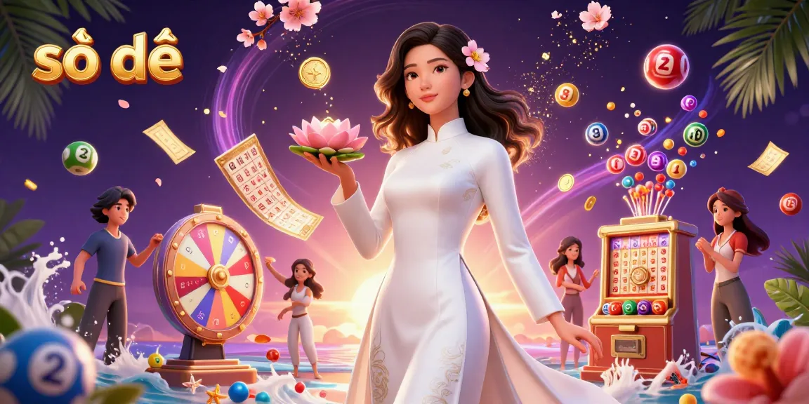 Engage in the exciting world of số đề with a vibrant 3D illustration featuring a graceful woman and dynamic lottery elements.