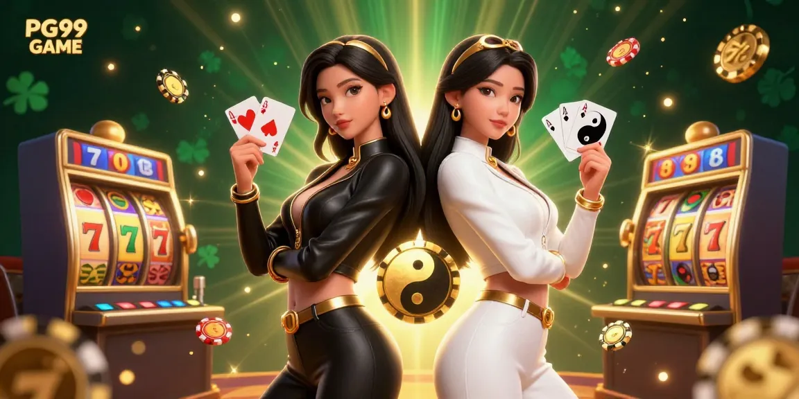 Experience thrilling gameplay with PG99 GAME featuring stunning Asian twins in a casino setting.