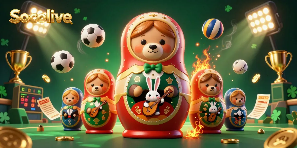 Socolive offers exhilarating live sports experience; dynamic illustration of casino elements with vibrant energy.