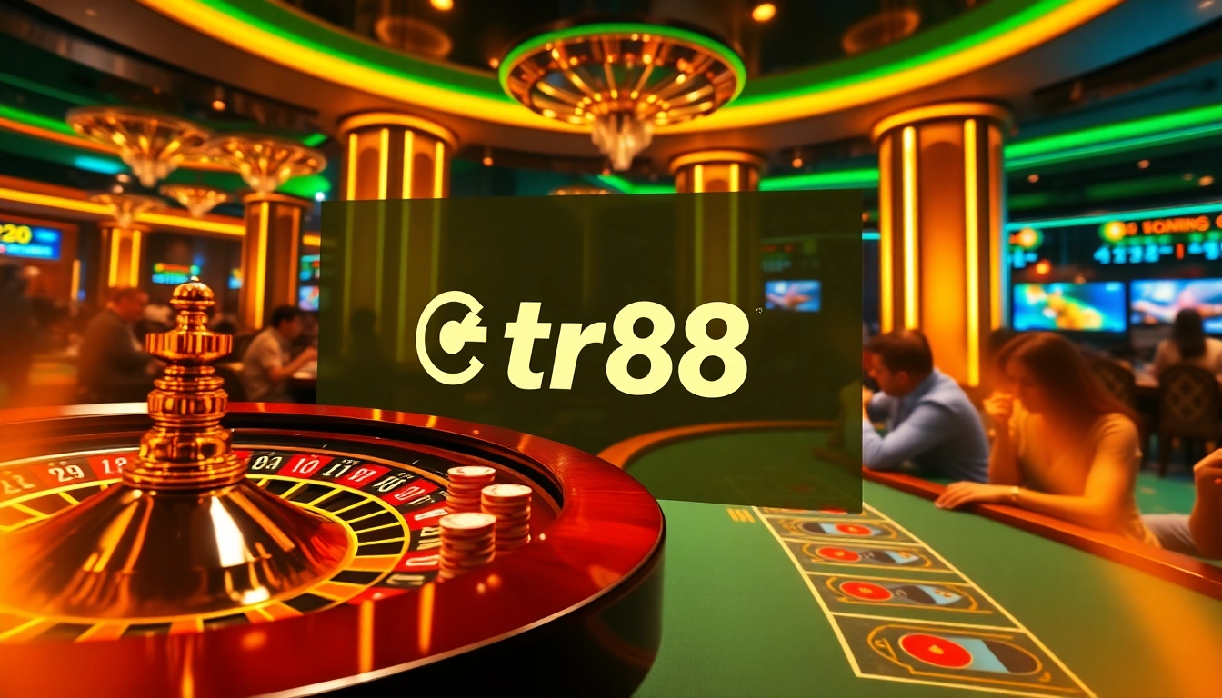 Experience thrilling online gameplay at tr88 with vibrant casino elements and luxurious ambiance.