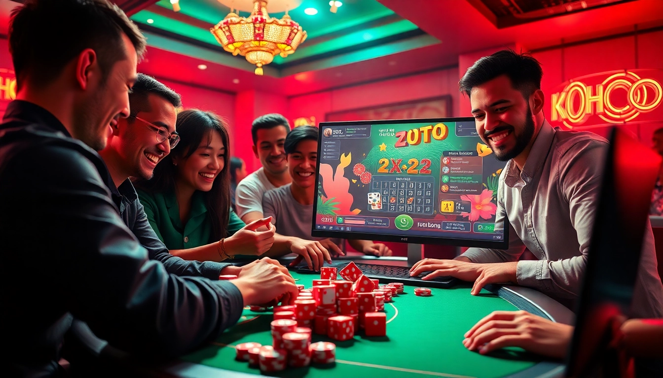 Xóc Đĩa online community engaging in thrilling gameplay, showcasing excitement in the gambling experience.
