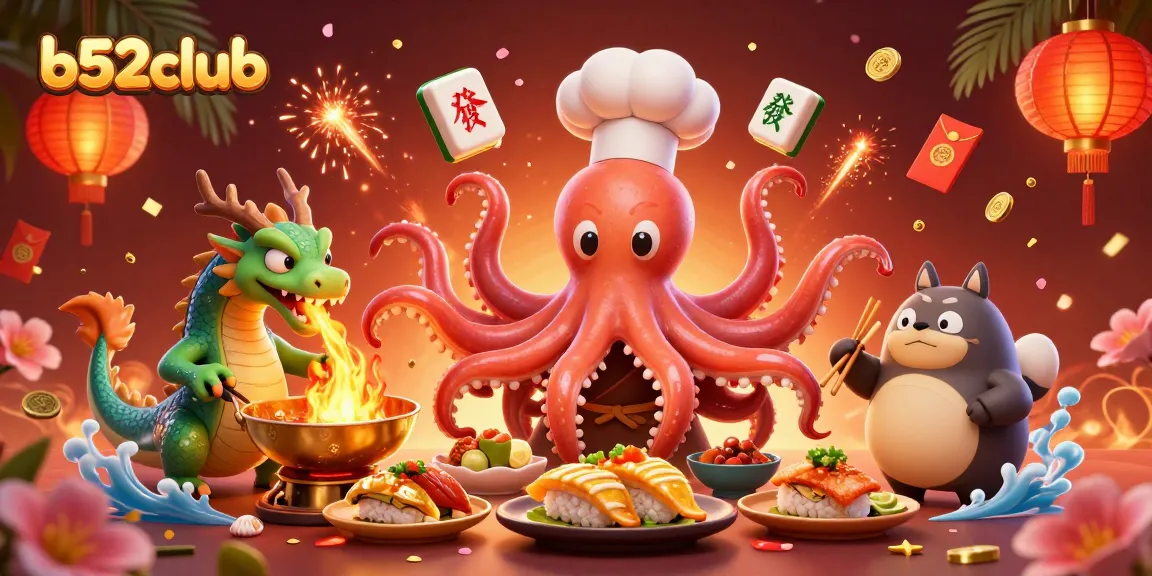 Cash in at b52club with vibrant casino-themed illustration featuring dynamic characters and elements.