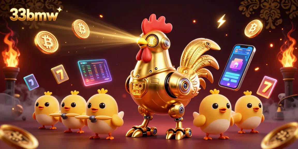 Experience the thrilling action at 33bmw with a vibrant 3D casino scene showcasing unique characters and crypto elements.