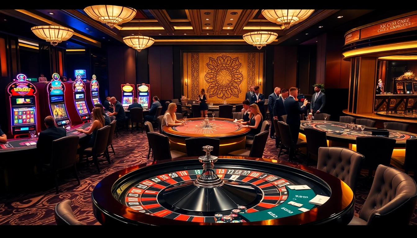 KJC poker players enjoying high-stakes gaming at a luxurious casino.
