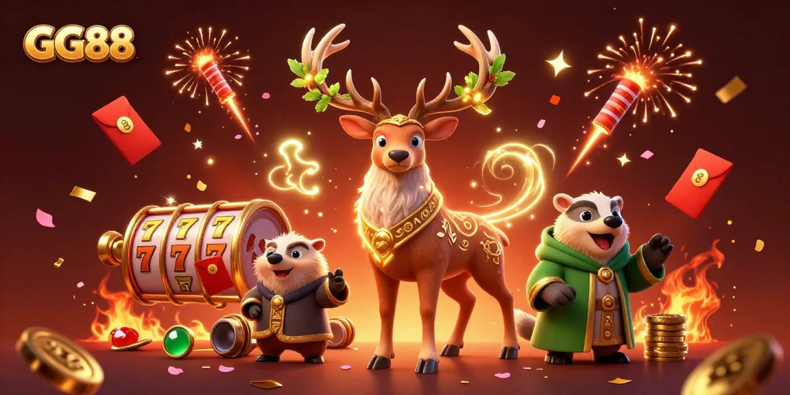 Play engaging slot games with GG88 featuring cheerful characters and rich game elements.
