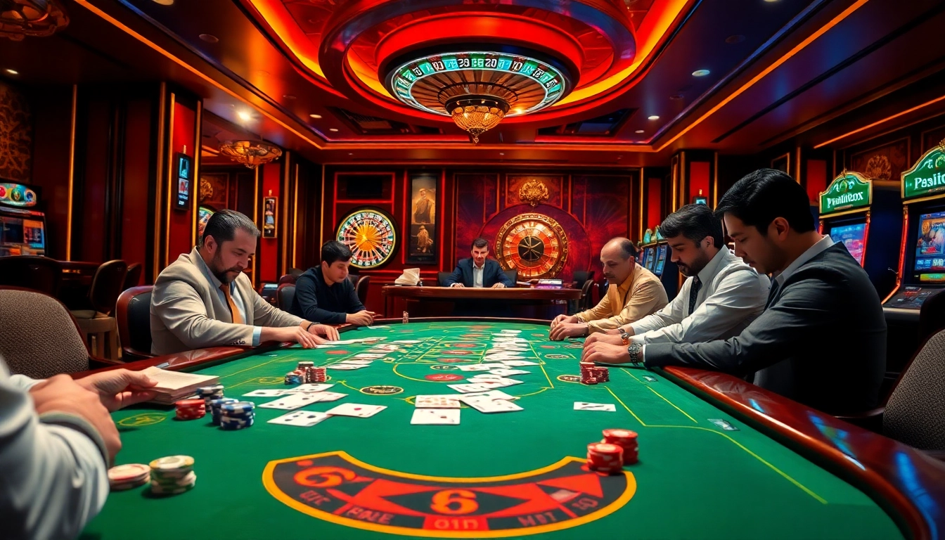 Players enjoying MK8-themed table games in a luxurious casino setting.