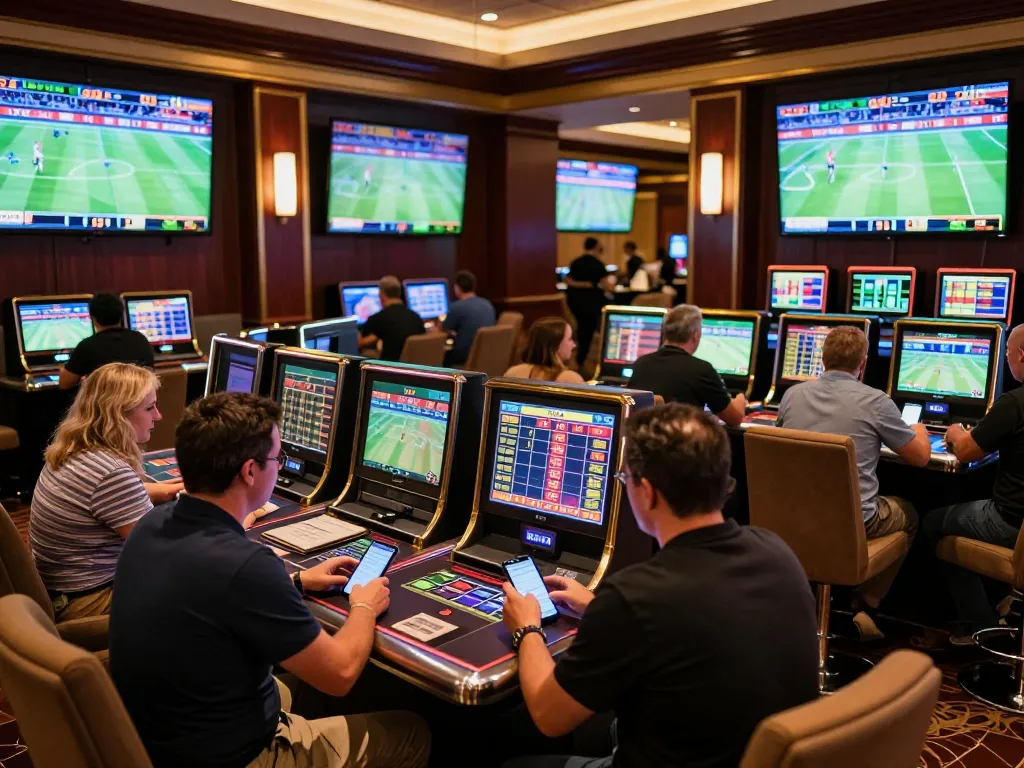 Bong88 sports betting scene showing patrons engaging with live events and making strategic bets.