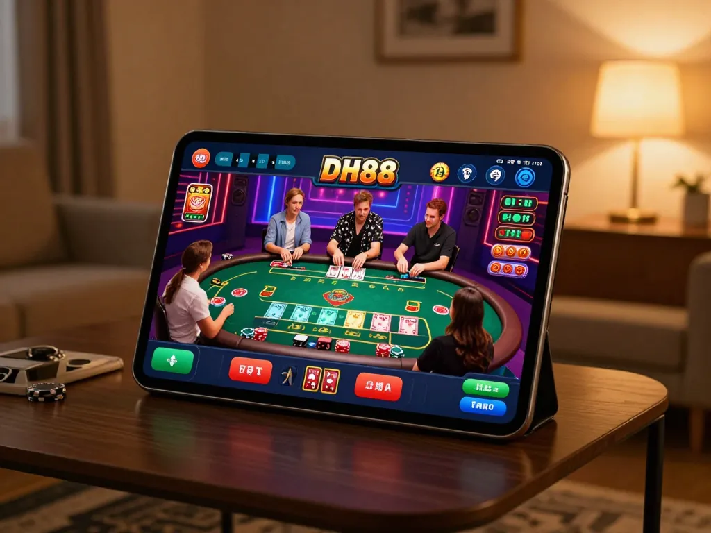 Engaging gameplay on the DH88 casino app, showcasing a live dealer game in action on a smartphone.