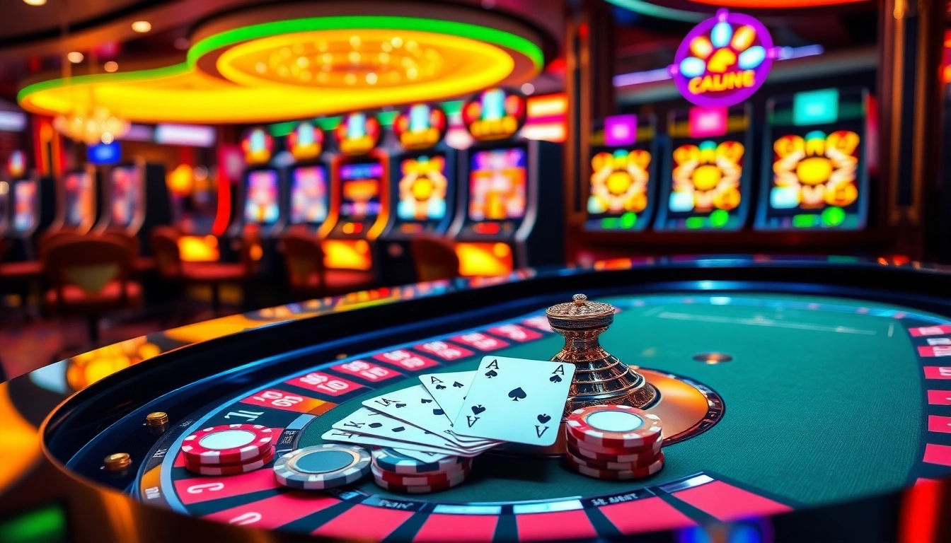 Experience the thrill of gambling at KK55 with vibrant casino visuals and engaging elements.