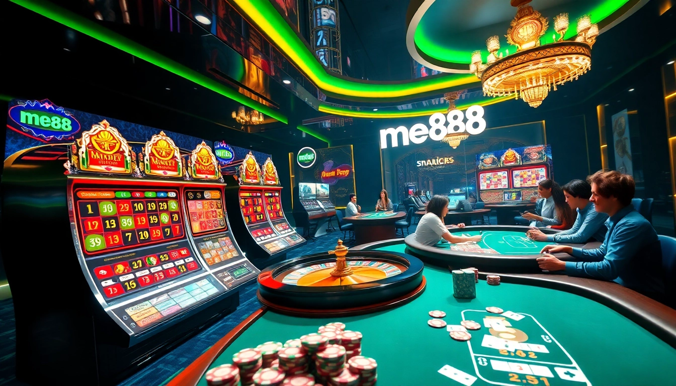 Experience thrilling gameplay at me88 with vibrant casino tables and exciting games.
