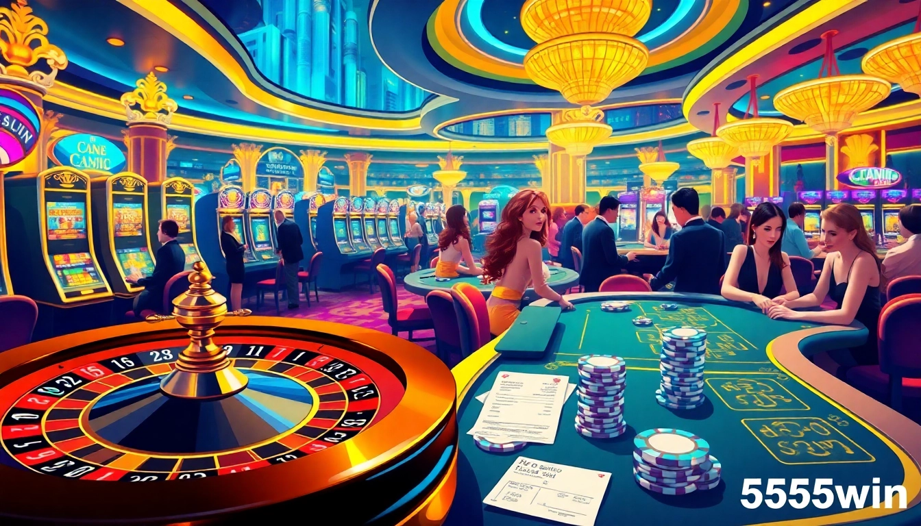 Engage in thrilling casino action with 555win as players enjoy vibrant games and luxury.