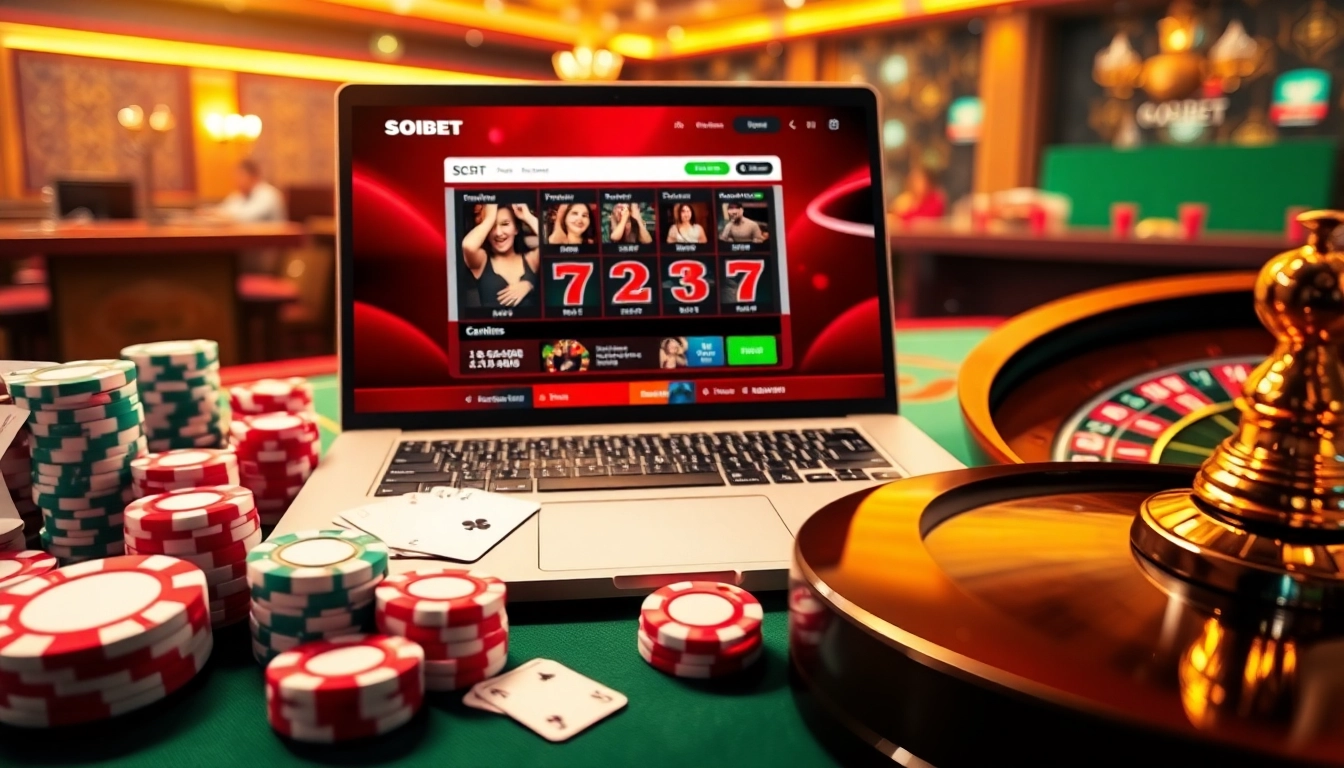 Experience thrilling online gaming at SOIBET with engaging casino visuals and vibrant atmosphere.