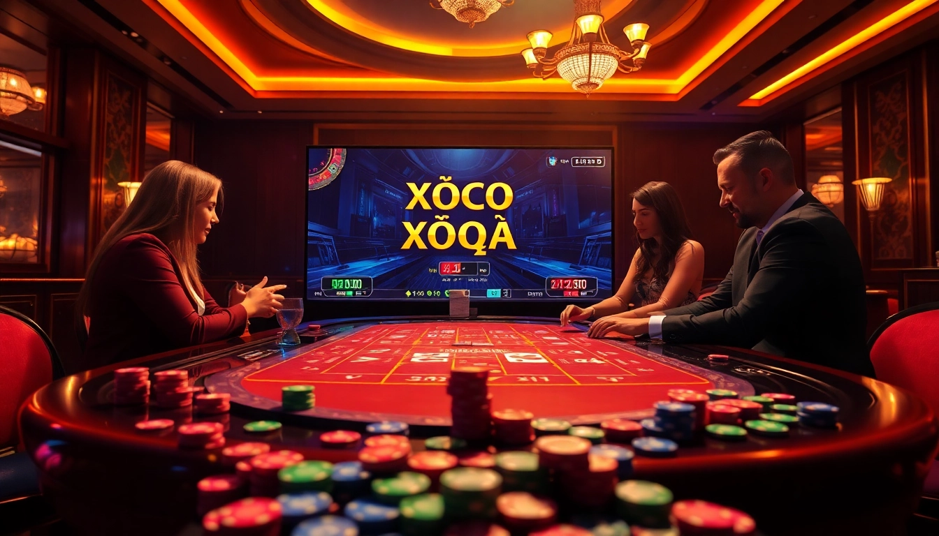 Xóc đĩa online gameplay with vibrant chips and an engaging virtual dealer
