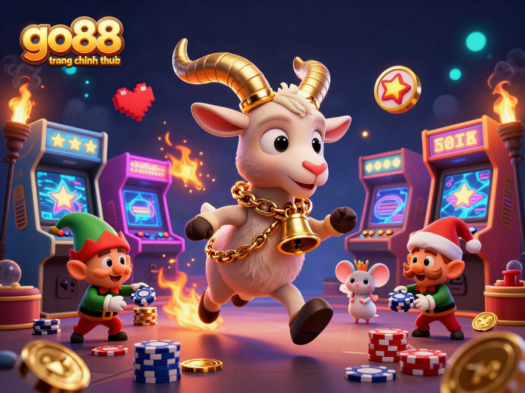 Engage with go88 trang chu chinh thuc at a lively casino scene featuring dynamic characters and colorful gaming elements.