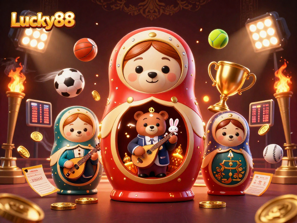 Engage in exciting gameplay at Lucky88 with dynamic 3D casino characters and festive elements.