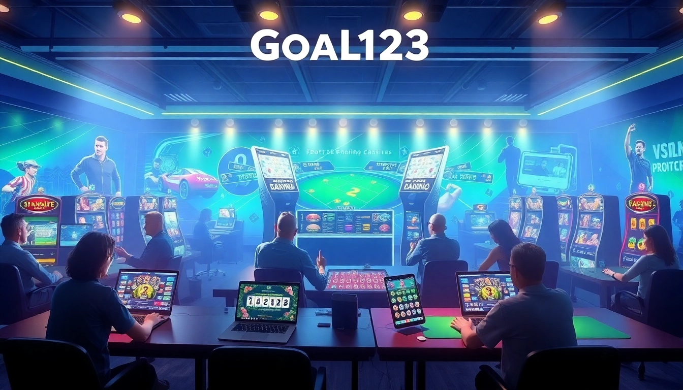 Experience the excitement of Goal123, a leading online gambling platform offering diverse betting options in a stylish digital environment.