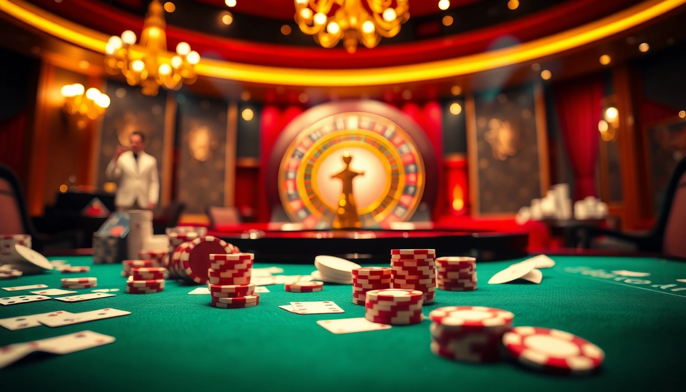 Experience thrilling gameplay at Nhà cái bomwin with luxurious casino elements and vibrant gaming atmosphere.