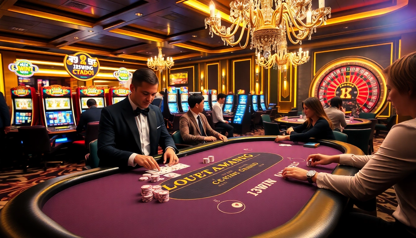Experience the thrill of winning at 13WIN with a luxurious blackjack table scene.