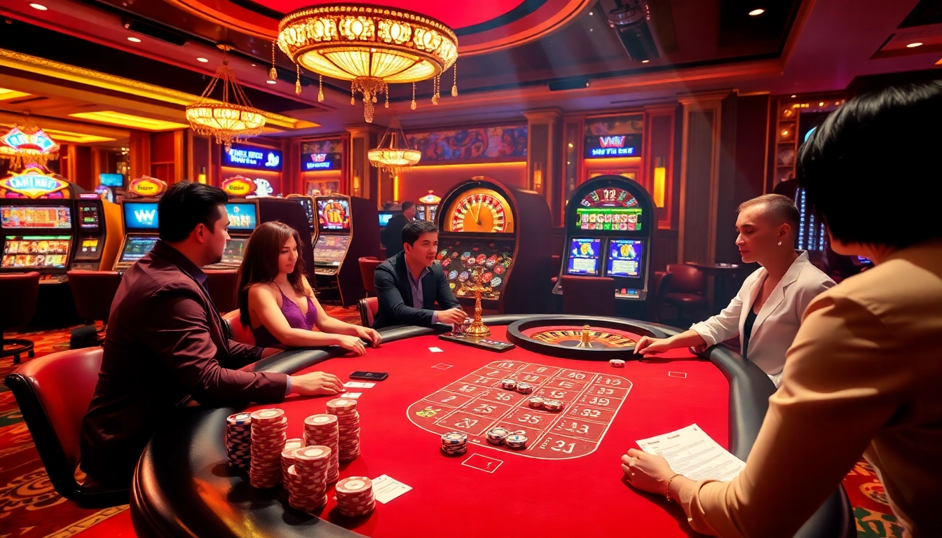 Experience thrilling gaming at https://bem88.com with a vibrant casino table and exciting betting action.