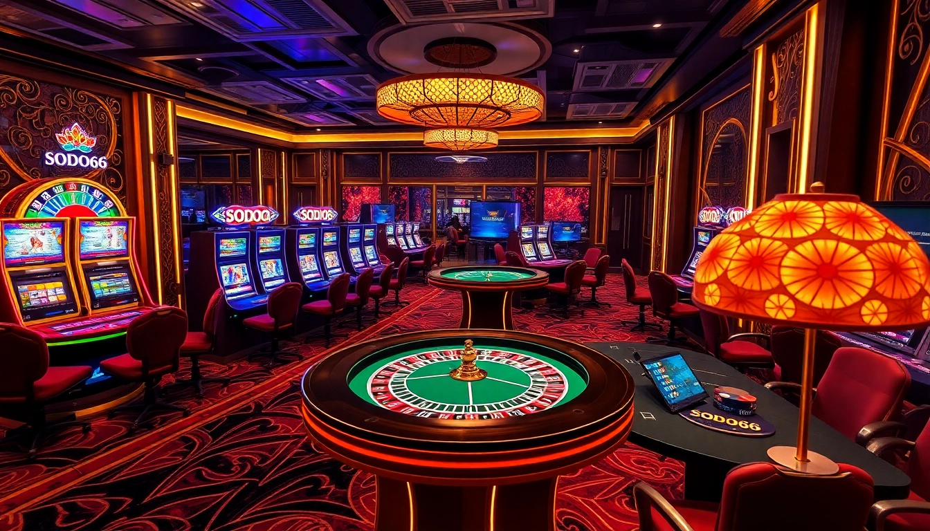 SODO66 players enjoying an exciting game at a luxurious casino table with roulette.
