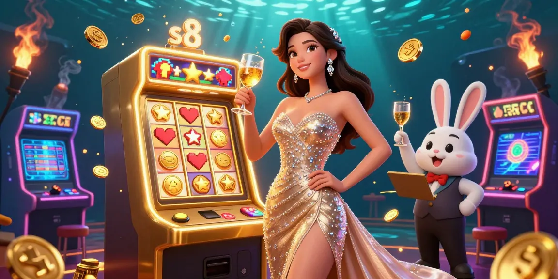 Experience thrilling wins at s8 with a dazzling scene featuring casino elements and a stunning jackpot.