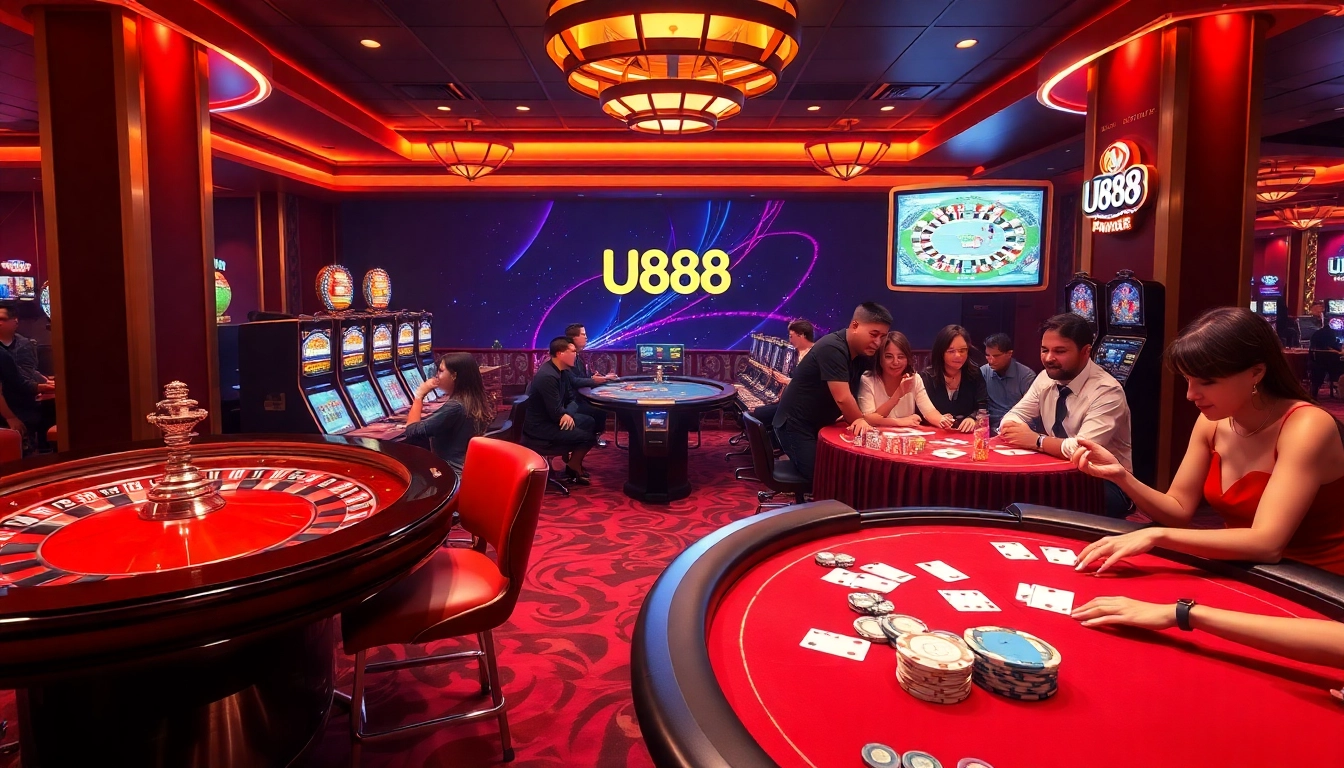 Participants enjoying a thrilling game experience at U888 casino, highlighting excitement and variety.
