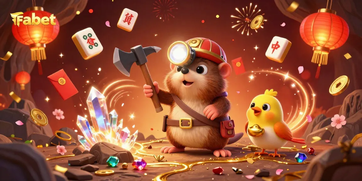 Engage with Fabet's vibrant gaming world featuring dynamic scenes of treasure hunting and celebrations.