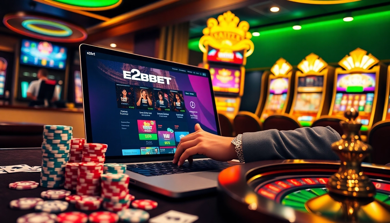 Experience thrilling gameplay on e2bet with vibrant casino visuals and strategic betting.