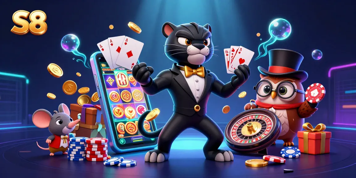 S8 offers players a vibrant casino experience with 3D characters and colorful slot game visuals.