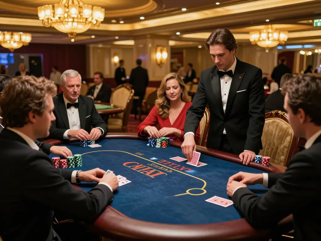 Players engaging in an intense Texas Hold'em game at fc88on casino, showcasing strategic gameplay and excitement.