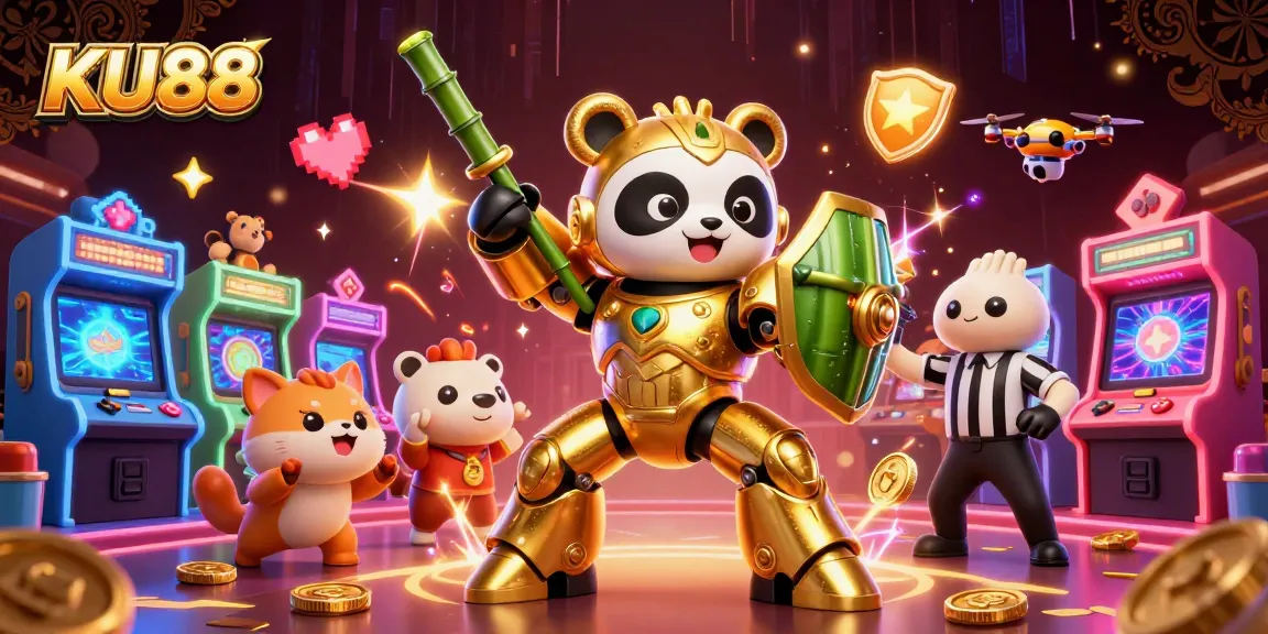 Join the excitement at KU88 with 3D cartoon characters in a vibrant casino-themed arena.