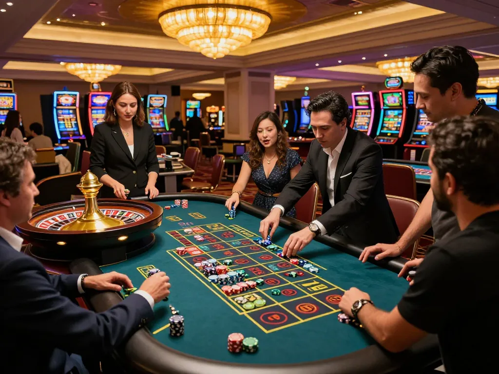 C168 roulette action with players placing bets on a vibrant casino floor full of excitement