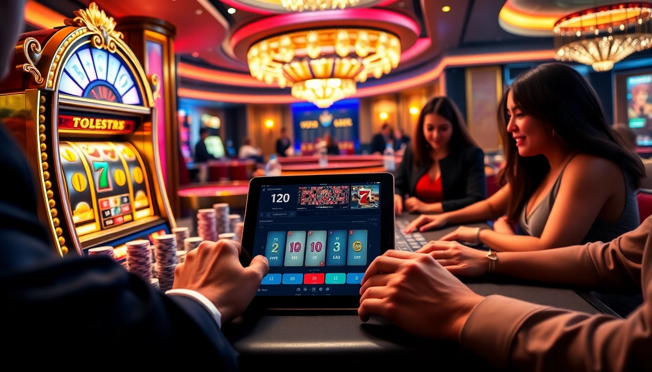 Experience thrilling gaming at iboslot with vibrant slot machines and professional casino elements.